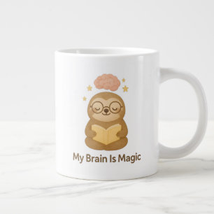 Grande Tasse Cute Reading Bear — My Brain Is Magic Motivational