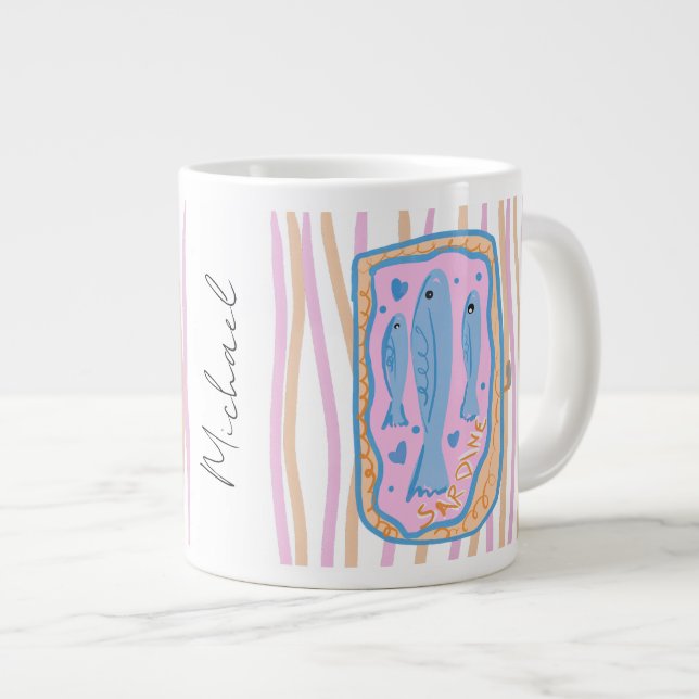 Grande Tasse Cute Sardine Art (Devant droit)
