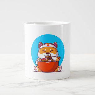 Grande Tasse Cute Shiba Inu Manger Ramen Noodle Cartoon-23054