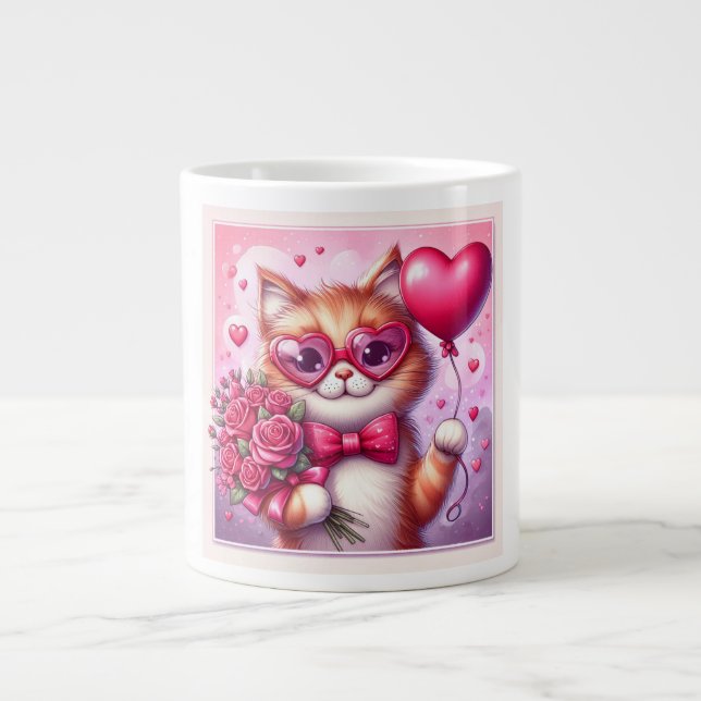 Grande Tasse Cute Valentine's day cat/chaton (Devant)