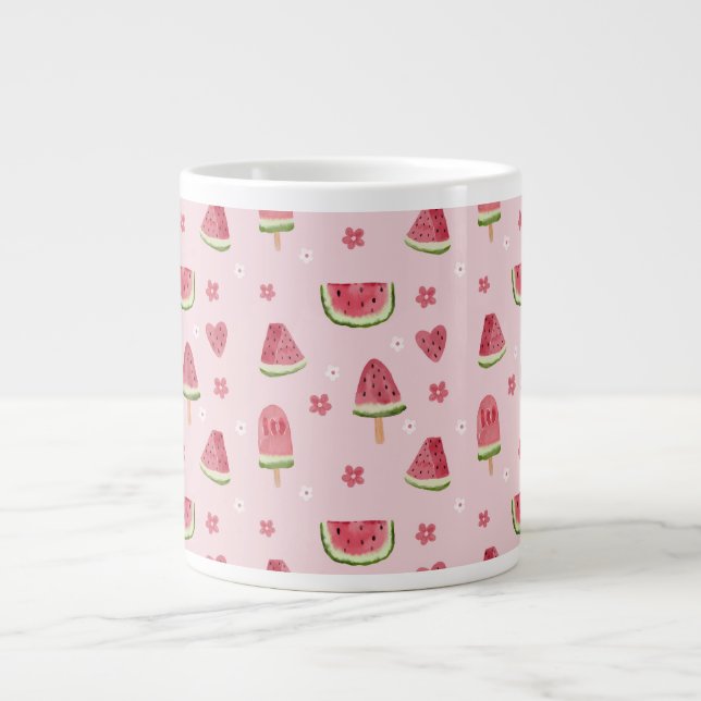 Grande Tasse Cute Watermelon et Popsicle Motif sans couture (Devant)