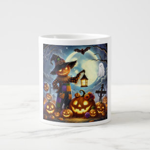 Grande Tasse Cute, Whimsical Halloween épouvantail & citrouille