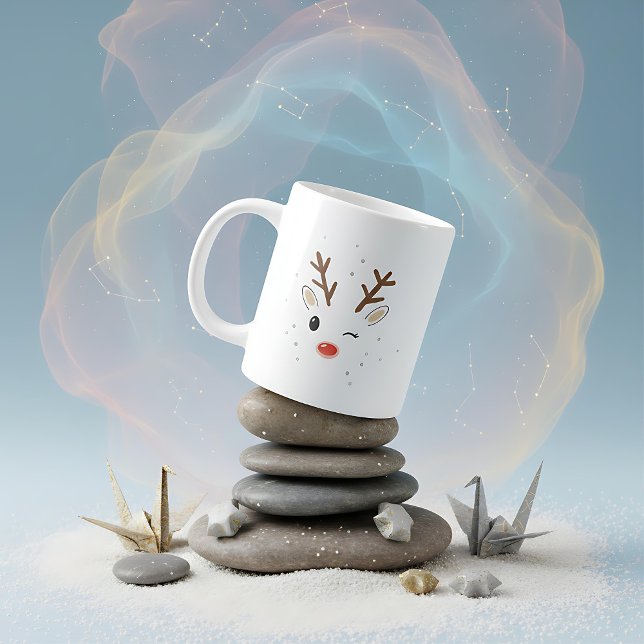 Grande Tasse  Cute winking rudolph reindeer christmas (Créateur téléchargé)