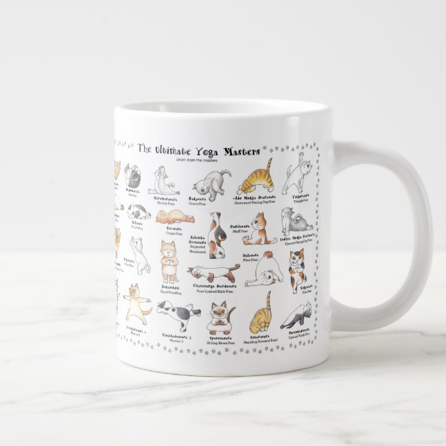 Grande Tasse Cute yogi chats bonbot de café (Droite)