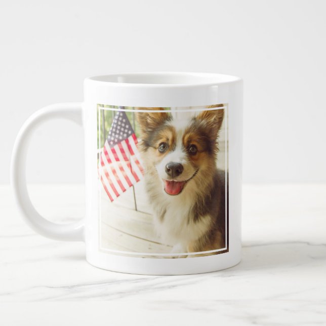 Grande Tasse Cutest Baby Animals | American Flag Corgi (Gauche)