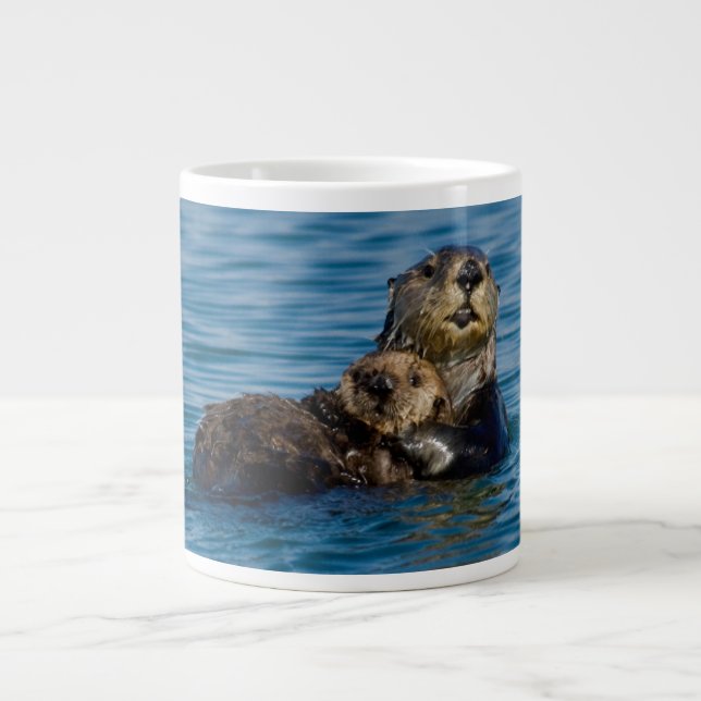 Grande Tasse Cutest Baby Animals | Mother & Baby Sea Otter (Devant)