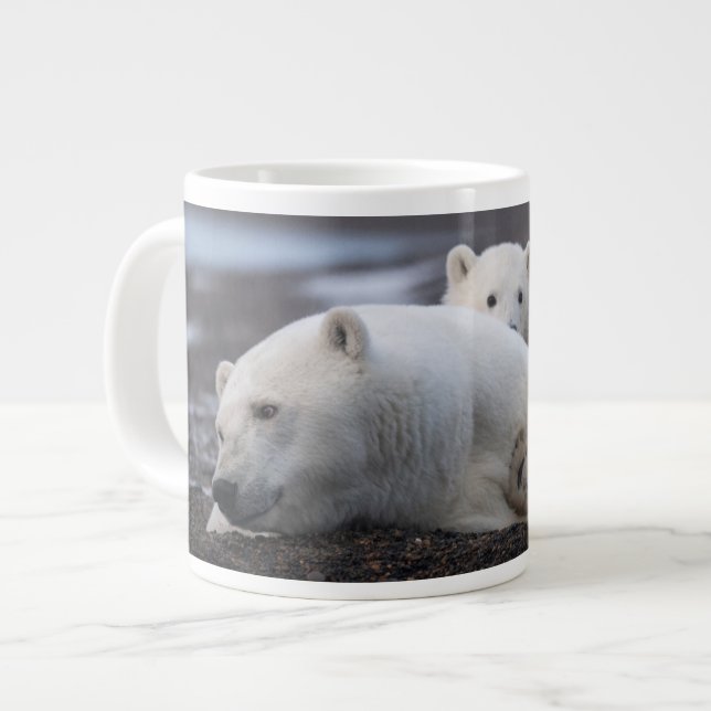 Grande Tasse Cutest Baby Animals | Polar Bear Family Alaska (Devant gauche)