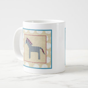 Grande Tasse Cutout Zebra sur Arrière - plan crème