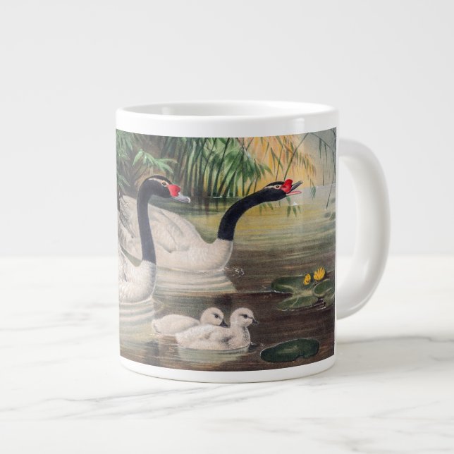 Grande Tasse Cygne à cou noir vintage  (Devant droit)