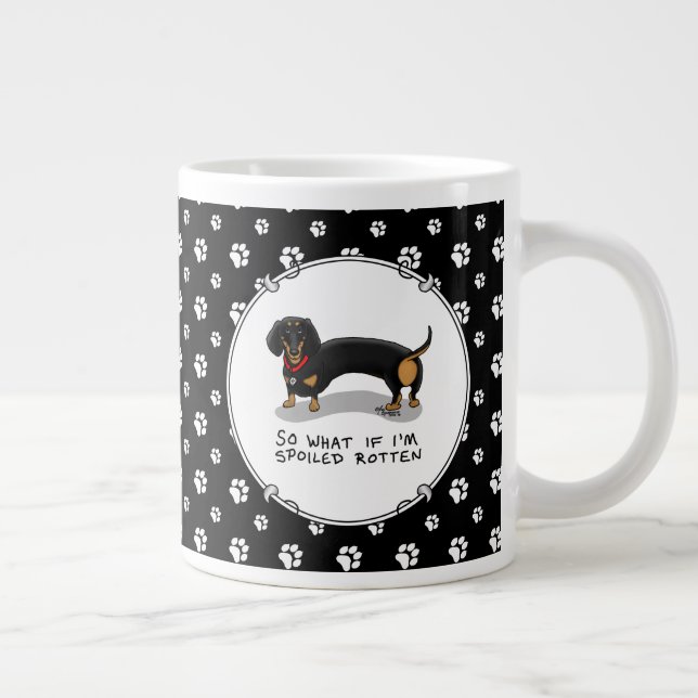 Grande Tasse Dachshund pourri (S noir & tan) mignon chien (Droite)