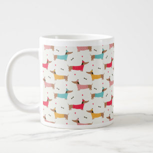 Grande Tasse Dachshunds en Sweaters Motif de vacances