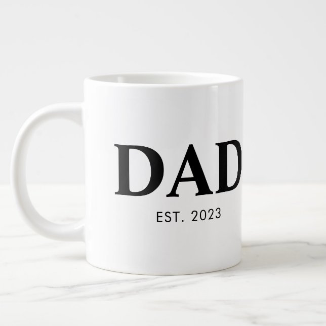 Grande Tasse Dad Established Minimal Simple Text Est Year (Gauche)