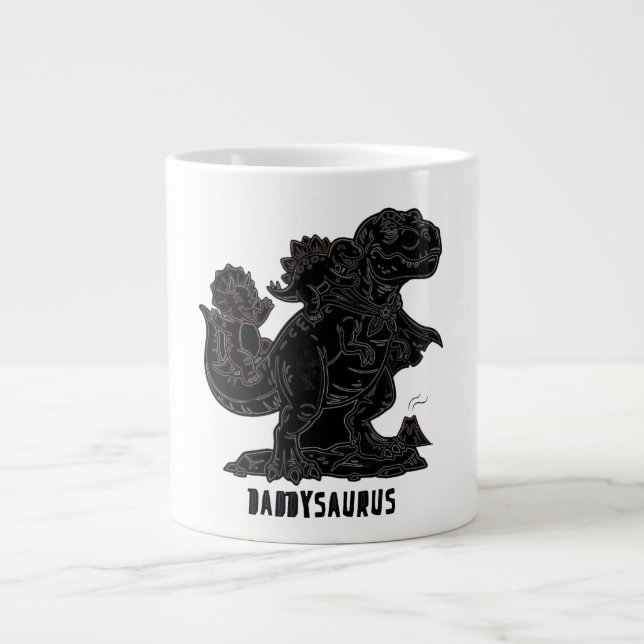 Grande Tasse Daddysaurus T-Rex Graphisme de dinosaure : Papa mi (Devant)
