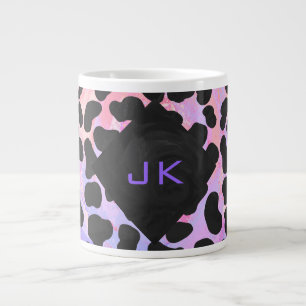 Grande Tasse Dalmatien Monogramme Noir et Rose