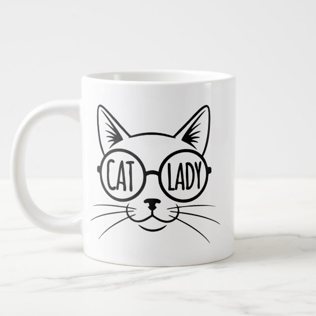 Grande Tasse Dame aux chats  (Gauche)
