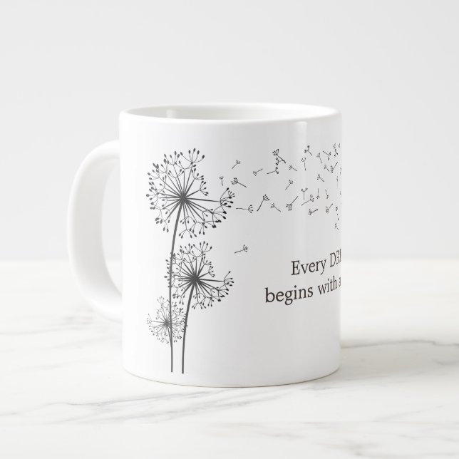 Grande Tasse Dandelion Fait Une Citation Souhaite (Devant gauche)