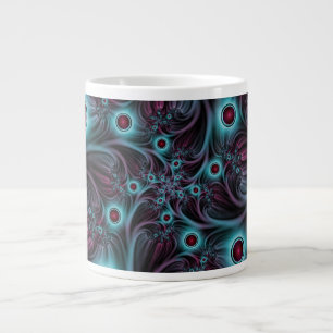 Grande Tasse Dans la profondeur Bleu rose Abstrait Fractal Art