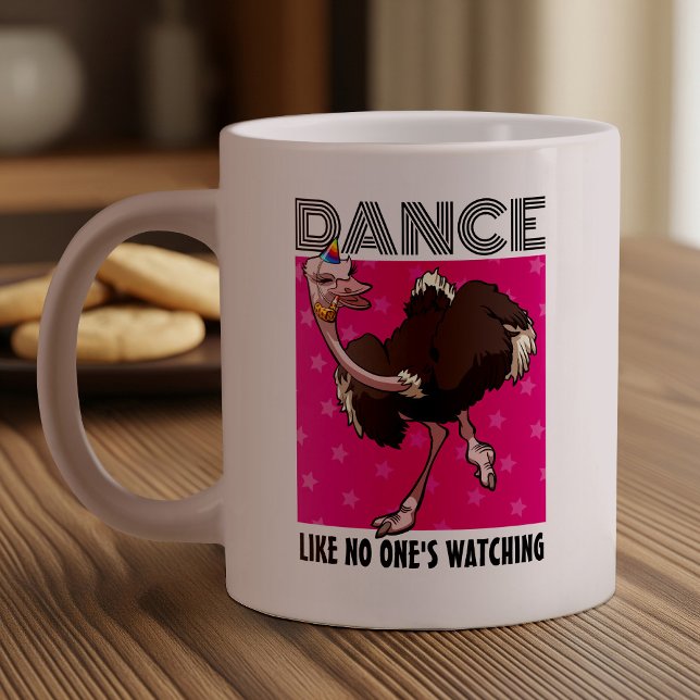 Grande Tasse Danse comme personne ne regarde drôle Caricature O (Créateur téléchargé)