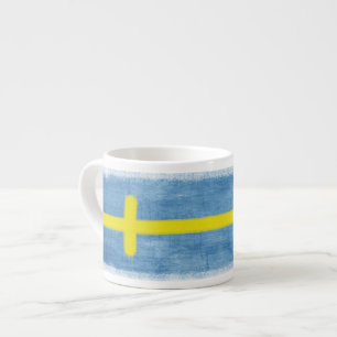 Grande tasse de café express de drapeau suédois