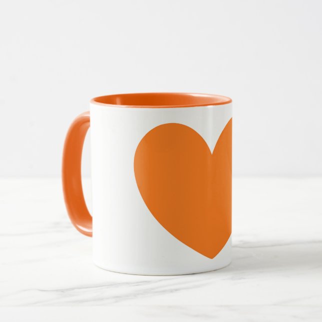 Grande tasse de café orange mignonne d'impression (Devant gauche)