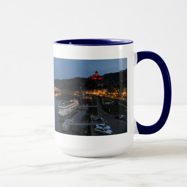 Grande tasse de Cochem en bleu poudreux sur la Mos (Droite)