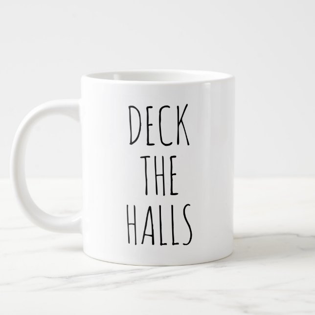 Grande Tasse "Deck the Halls" Maison de ferme moderne simple (Gauche)