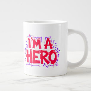Grande Tasse Déclaration de street art néon gras I’m a Hero