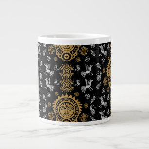 Grande Tasse Décor d'origine artistique aztèque mexicaine