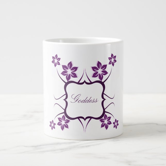 Grande Tasse Déesse Florale Jumbo Mug, Violet (Devant)