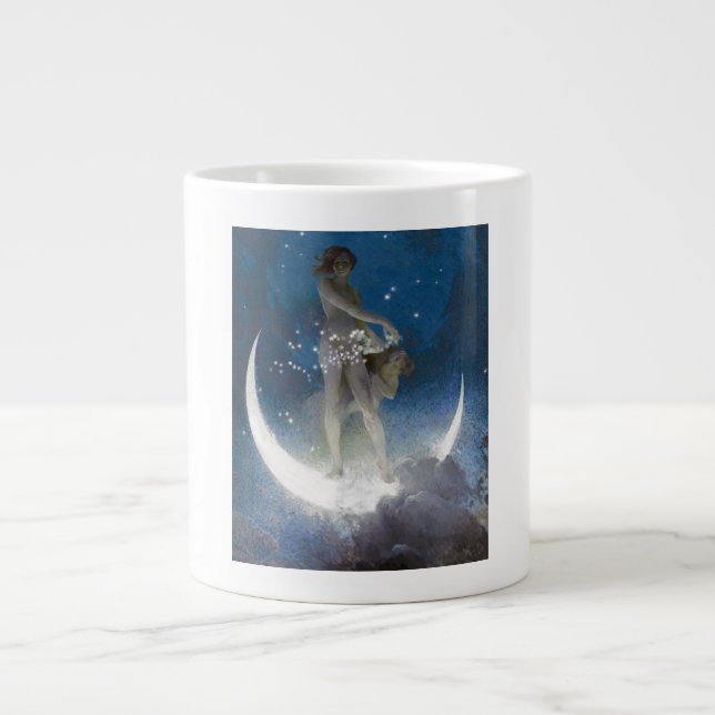 Grande Tasse Déesse Luna diffusant les étoiles la nuit (Devant)