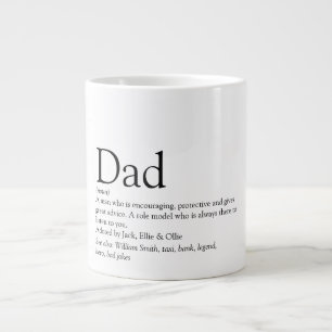 Grande Tasse Définition de papa Citation Amusant Cool Noir et B