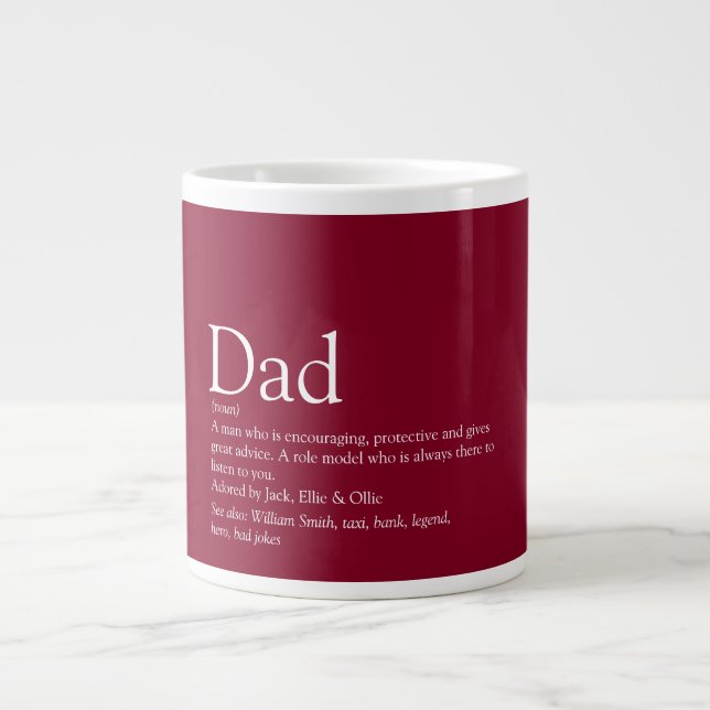 Grande Tasse Définition de papa moderne cool fun Bourgogne (Devant)