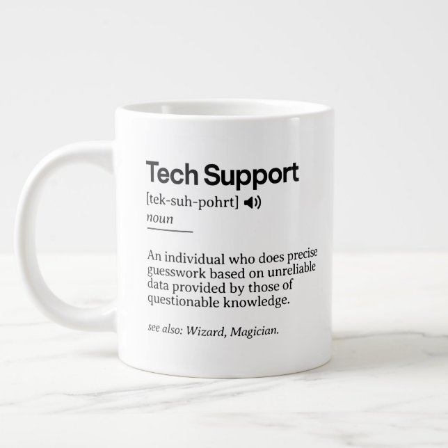 Grande Tasse Définition de support technique amusante | Bureau  (Gauche)