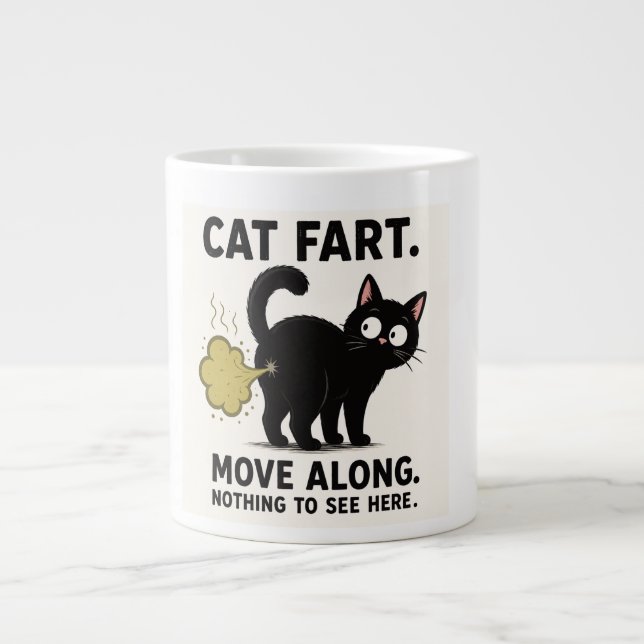 Grande Tasse Déplacement de pet de chat - Rien à voir ici, c'es (Devant)