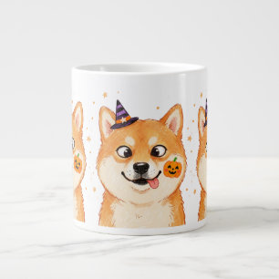 Grande Tasse Derpy Shiba Inu Halloween Citrouille