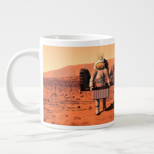 Grande Tasse Des Astronautes Mettent En Place Du Matériel Météo (Gauche)