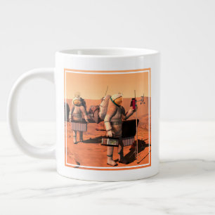Grande Tasse Des Astronautes Mettent En Place Du Matériel Météo