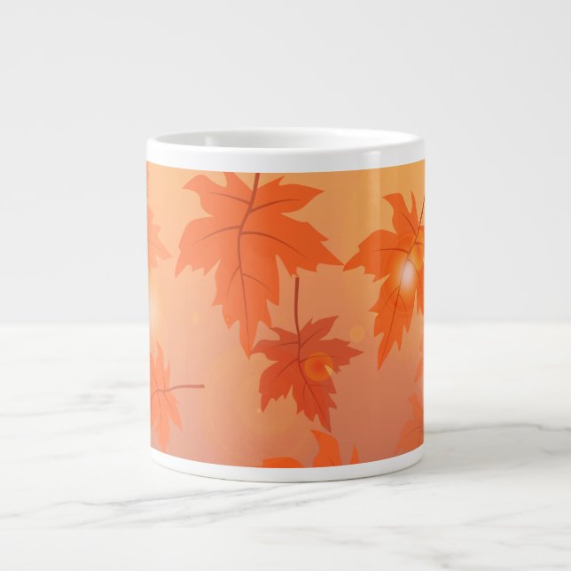 Grande Tasse Design d'automne avec feuilles d'érable et effet b (Devant)