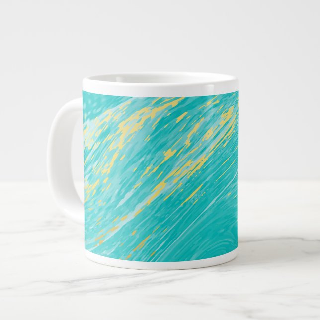 Grande Tasse Design élégant en marbre doré de luxe (Devant gauche)