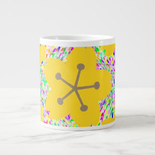 Grande Tasse Design Floral Disco Jaune Groovy