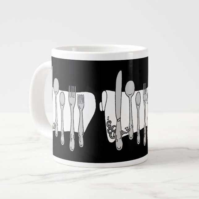 Grande Tasse Design noir argenté (Devant gauche)