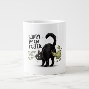 Grande Tasse Désolé Mon Chat a Péter Drôle Humour de Chat Noir