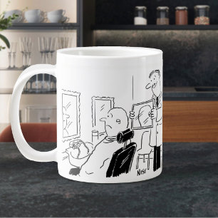Grande Tasse Dessin animé de barbier ou de coiffeur. Salon de c