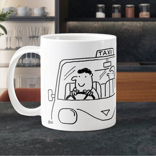 Grande Tasse Dessin animé de chauffeur de taxi (Large Mug for a Taxi Driver)