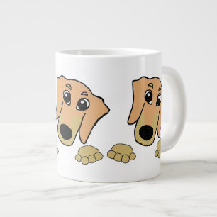 Grande Tasse dessin animé de dachshund fawn et tan peeking