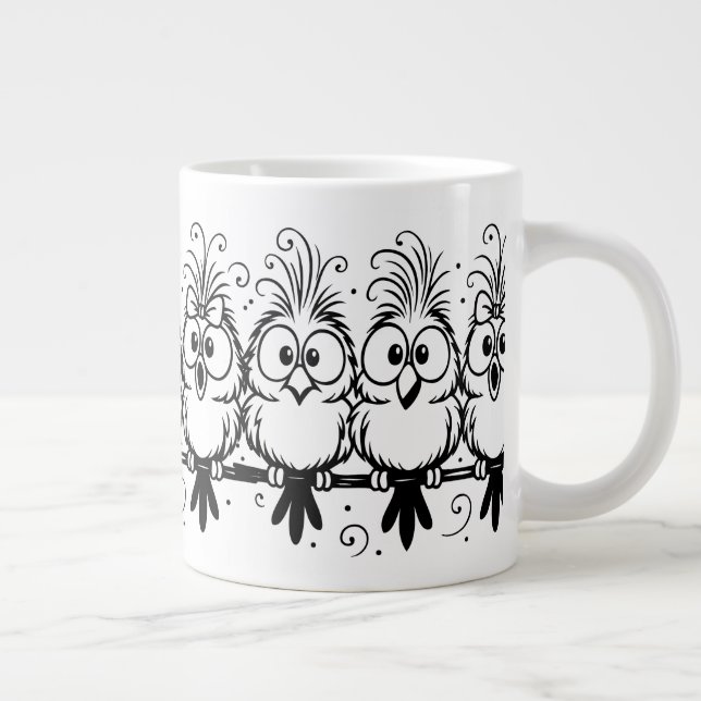 Grande Tasse Dessin Animé Oiseaux Drôles-56456 (Droite)