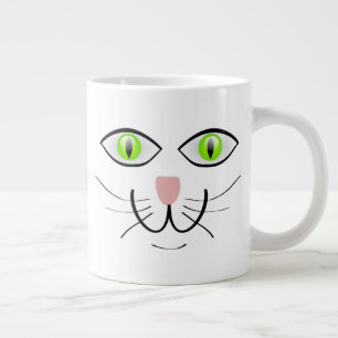 Grande Tasse Dessin animé visage drôle de chat-29034
