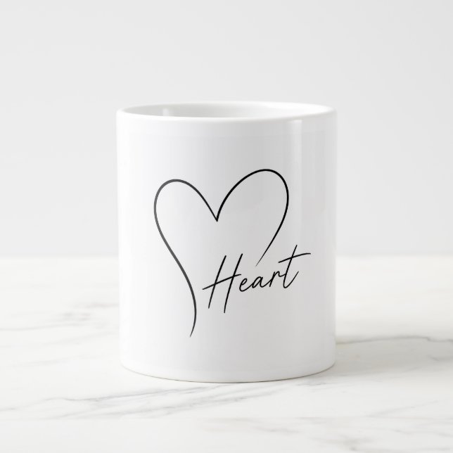 Grande Tasse Dessin de coeur élégant (Devant)