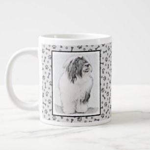 Grande Tasse Dessin de collie à oreilles - Joli art original de