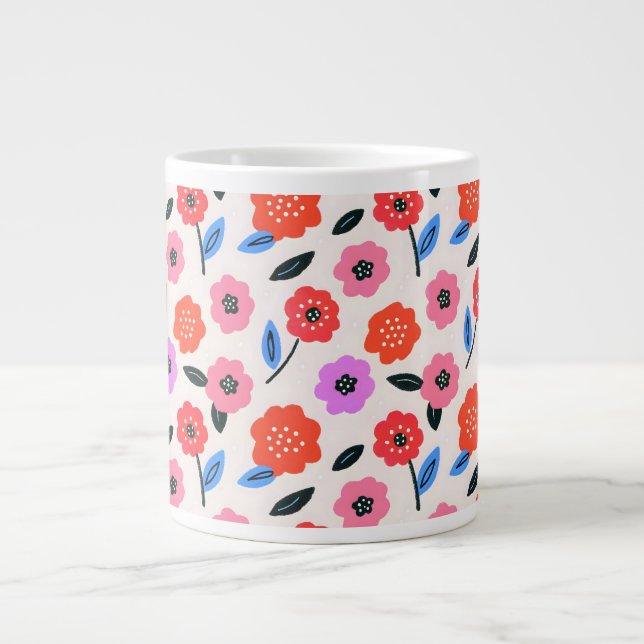 Grande Tasse Dessin de fleurs de Han (Devant)